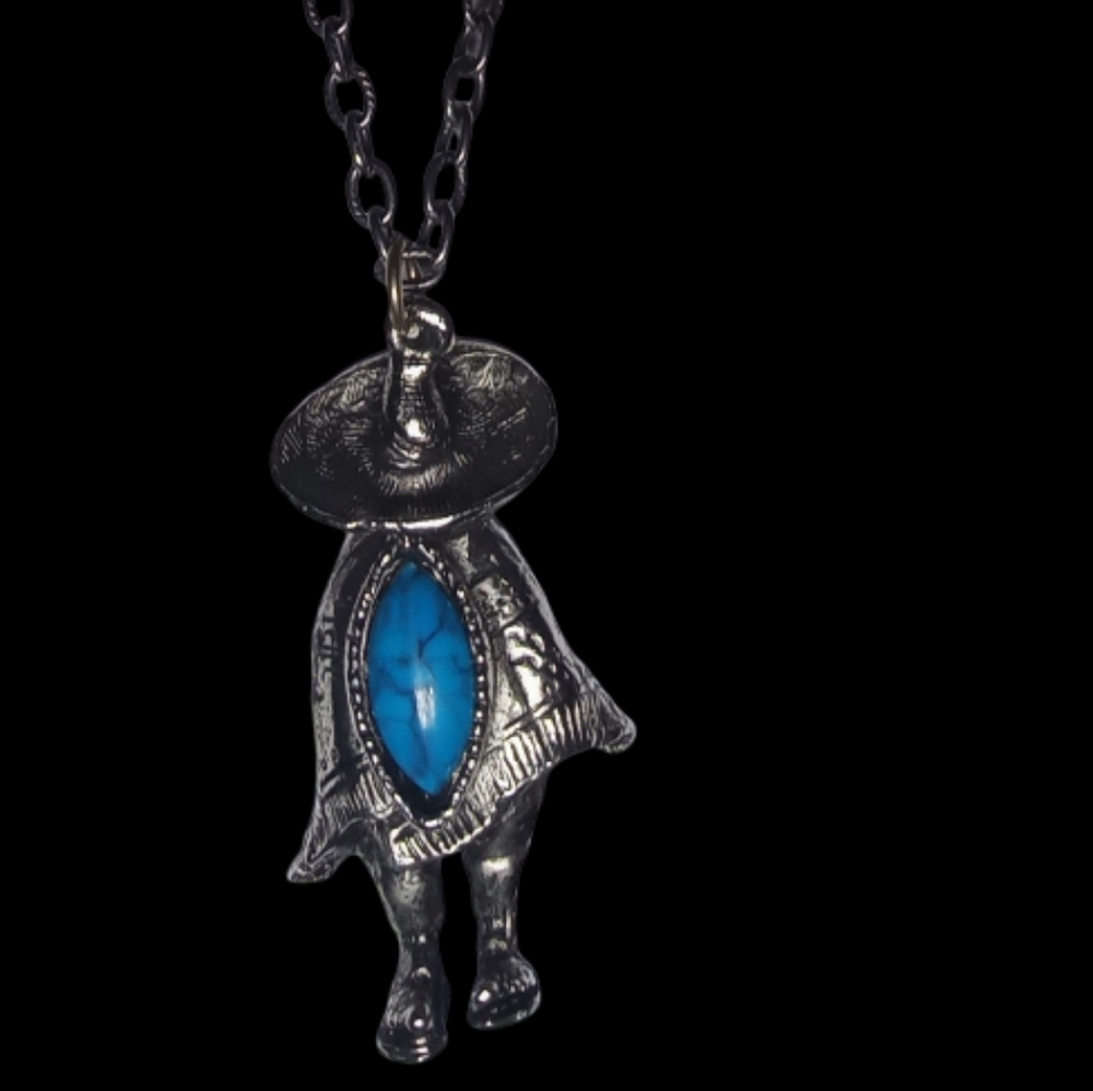 Vintage Little Man with Sombrero Necklace